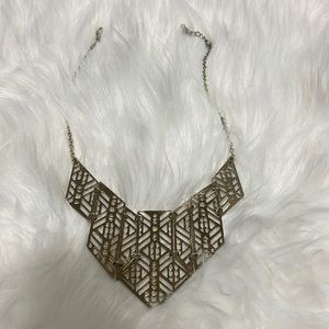 Aztec light gold necklace